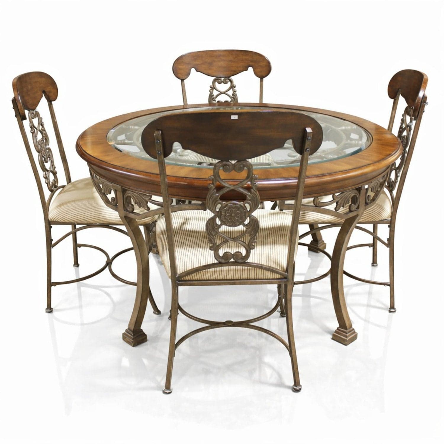 Ashley Metal & Glass Dining Table w/4 Chairs - Image 1