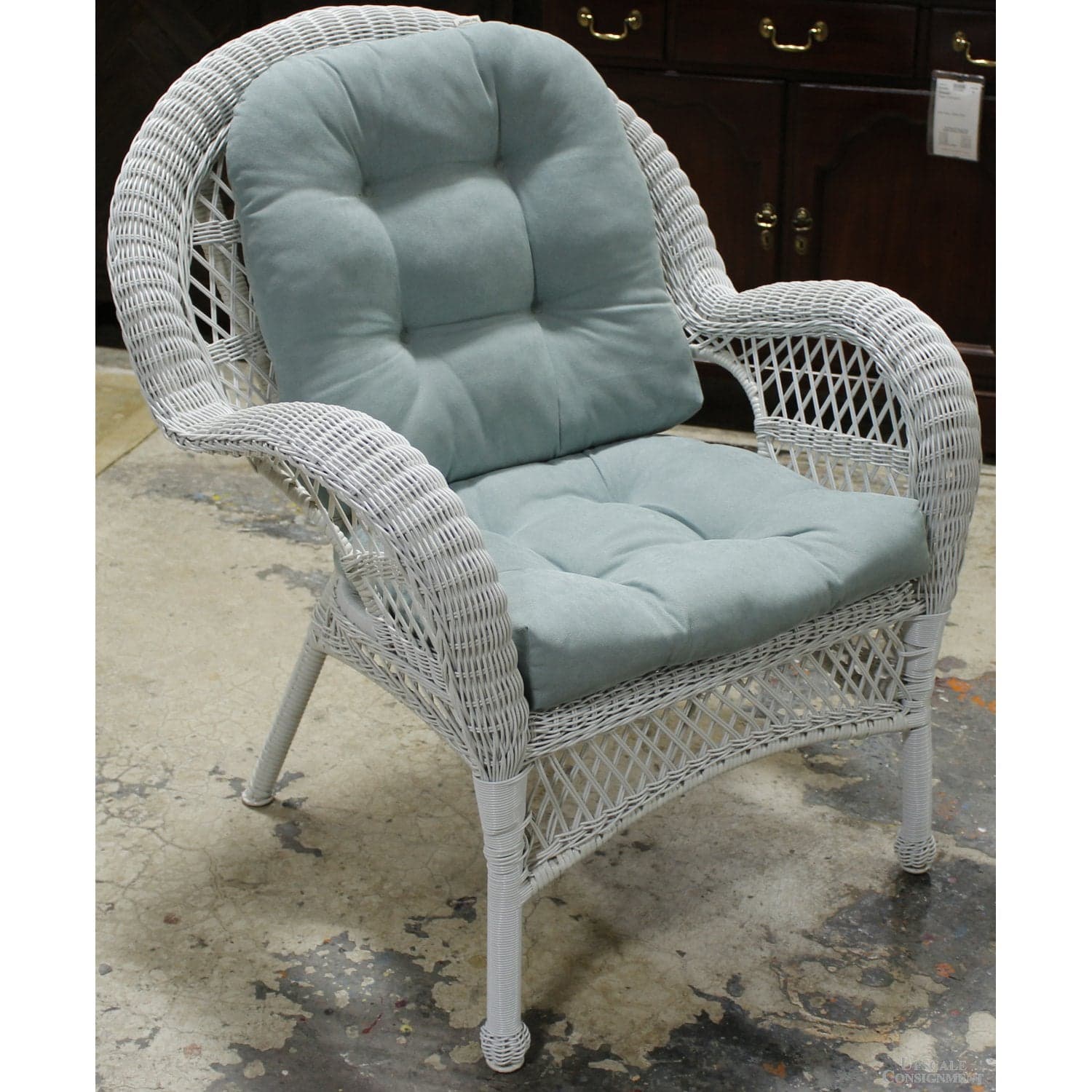 Pier 1 Imports 4-Piece Outdoor Wicker Set w/Cushions - White - Thumbnail 5