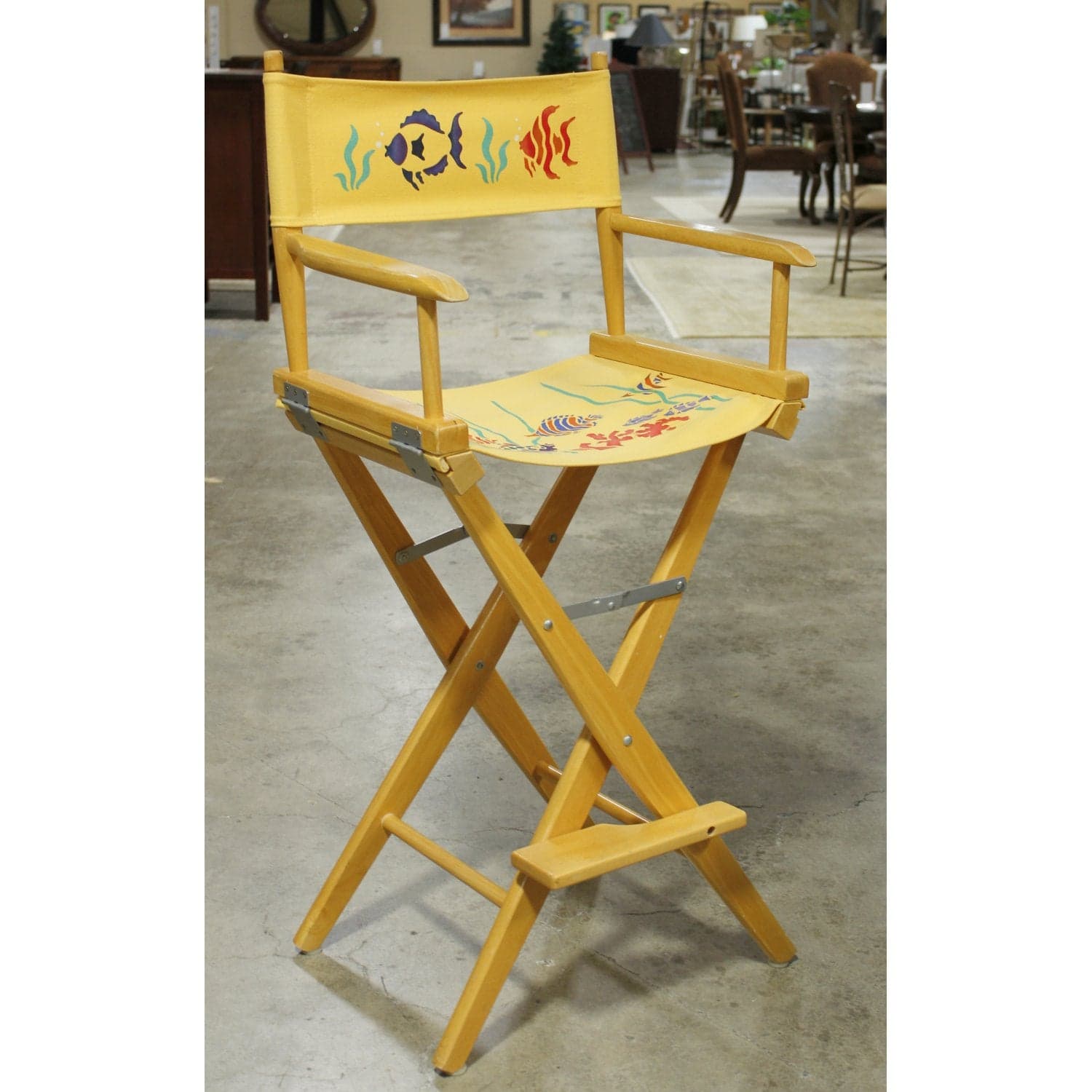 Yellow Aquatic Motif Director's Chair - Yellow - Thumbnail 2