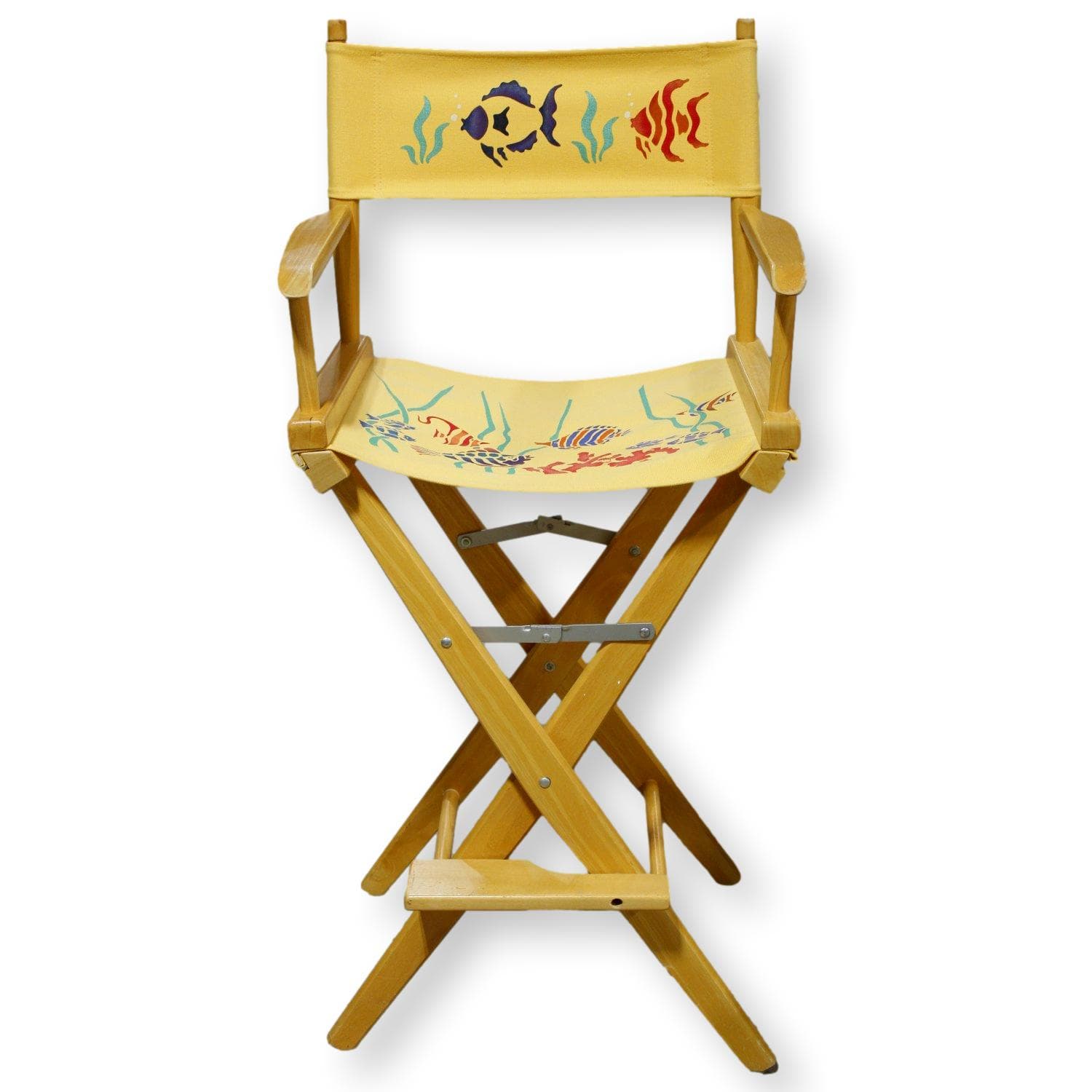 Yellow Aquatic Motif Director's Chair - Yellow - Image 1