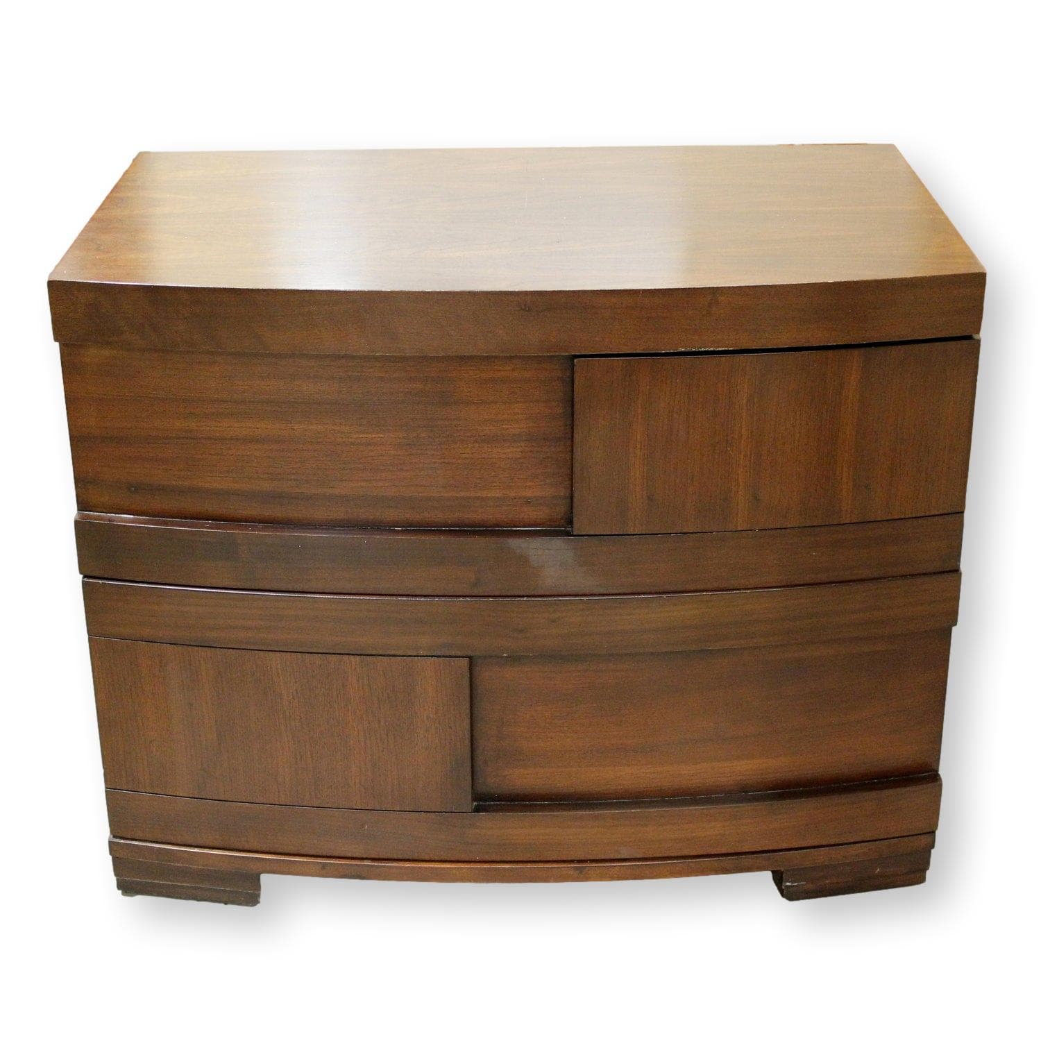 Mahogany Finish Nightstand w/Asymmetrical Drawers - Mahogany Finish - Image 1