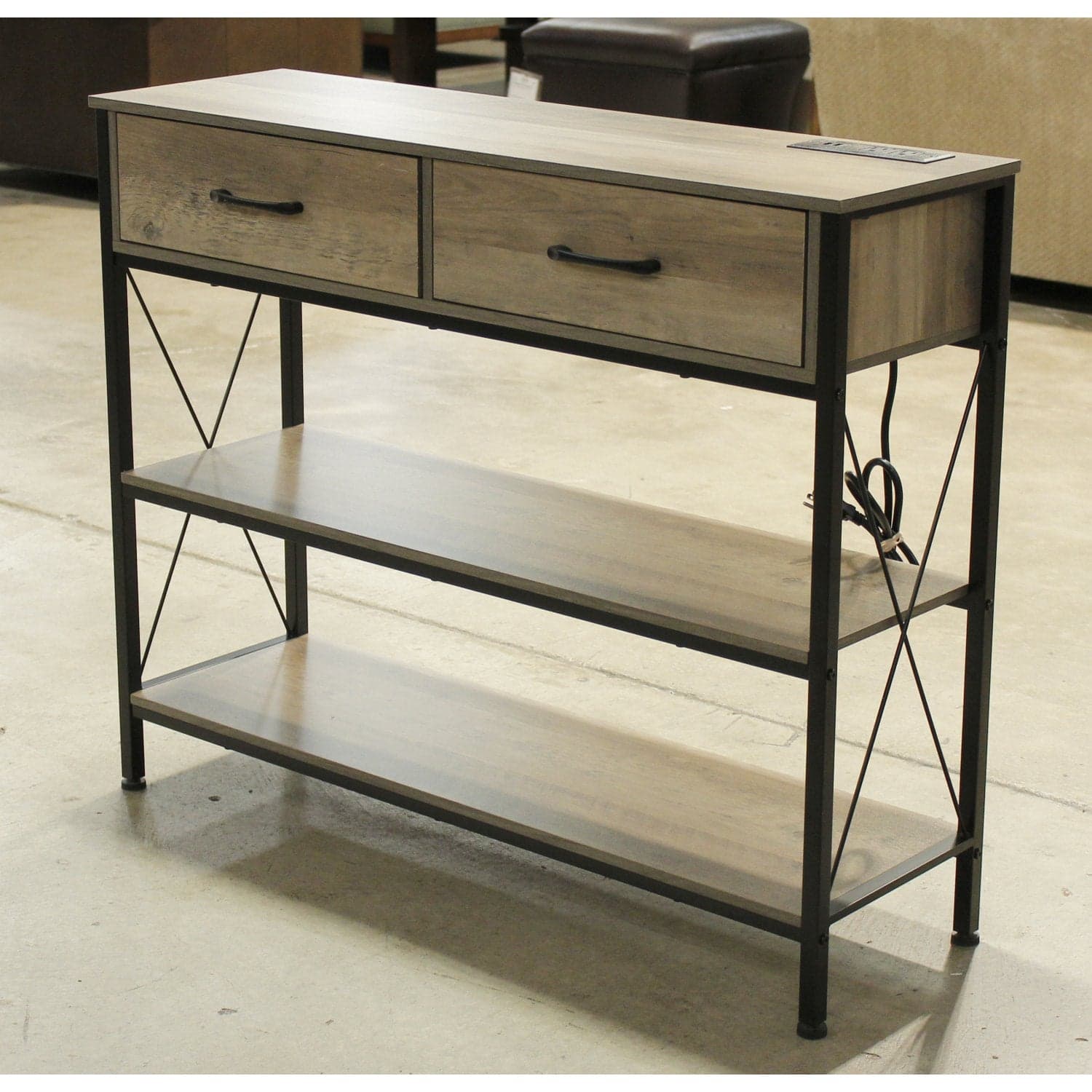 Console Table w/USB & Outlets - Gray - Thumbnail 4