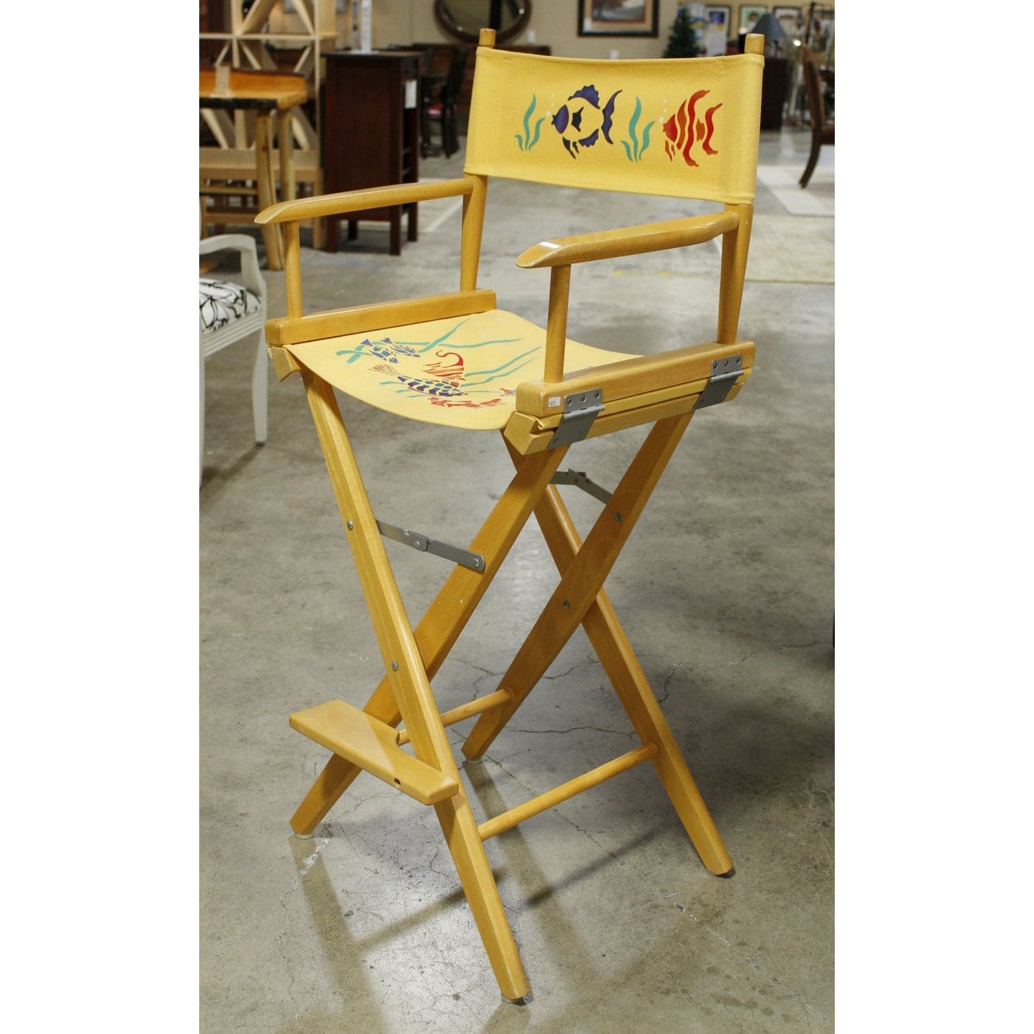 Yellow Aquatic Motif Director's Chair - Yellow - Thumbnail 3