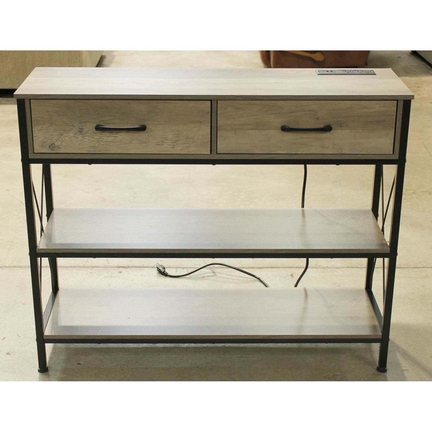 Console Table w/USB & Outlets - Gray - Thumbnail 3