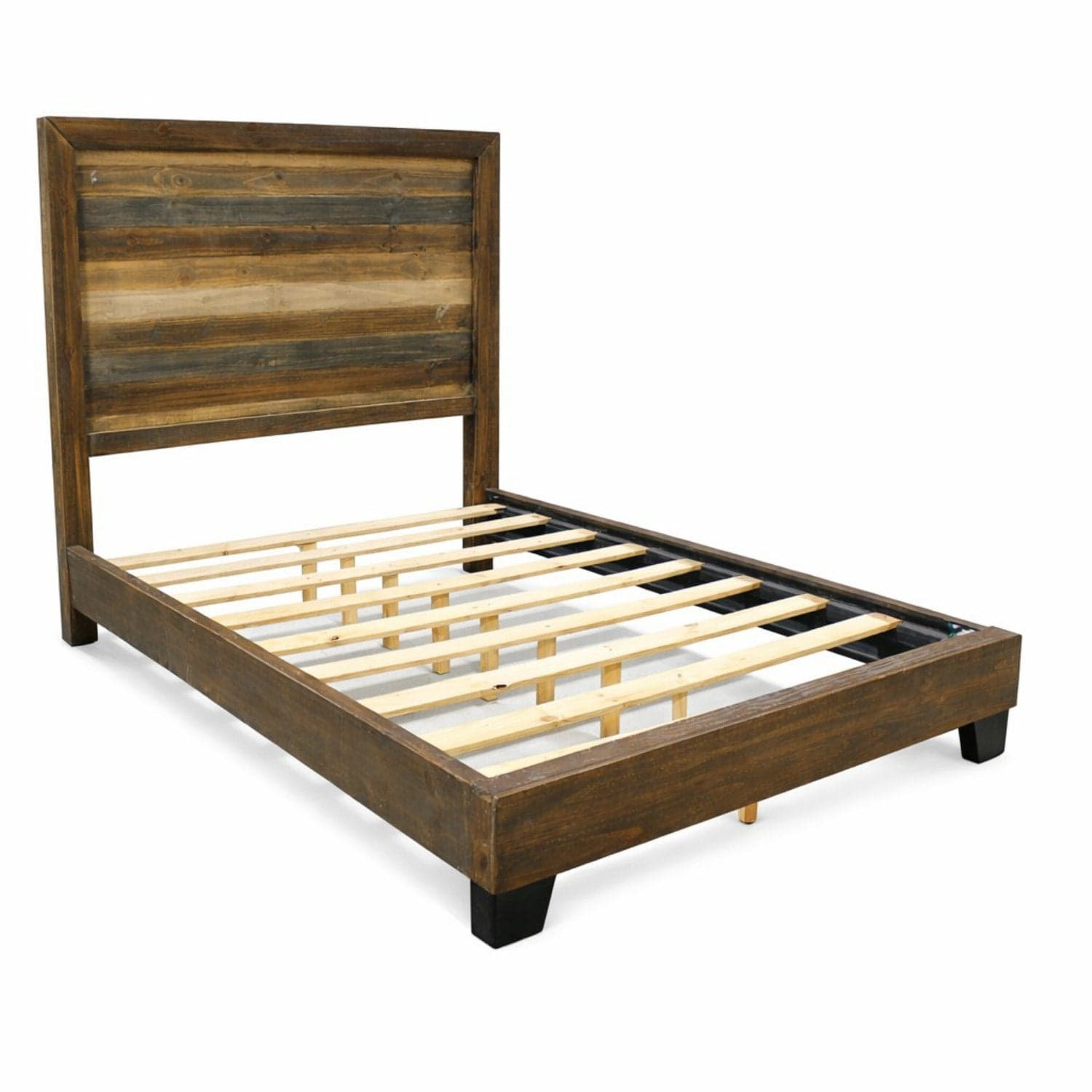 Rustic Queen Size Bed - Dark Finish - Image 1