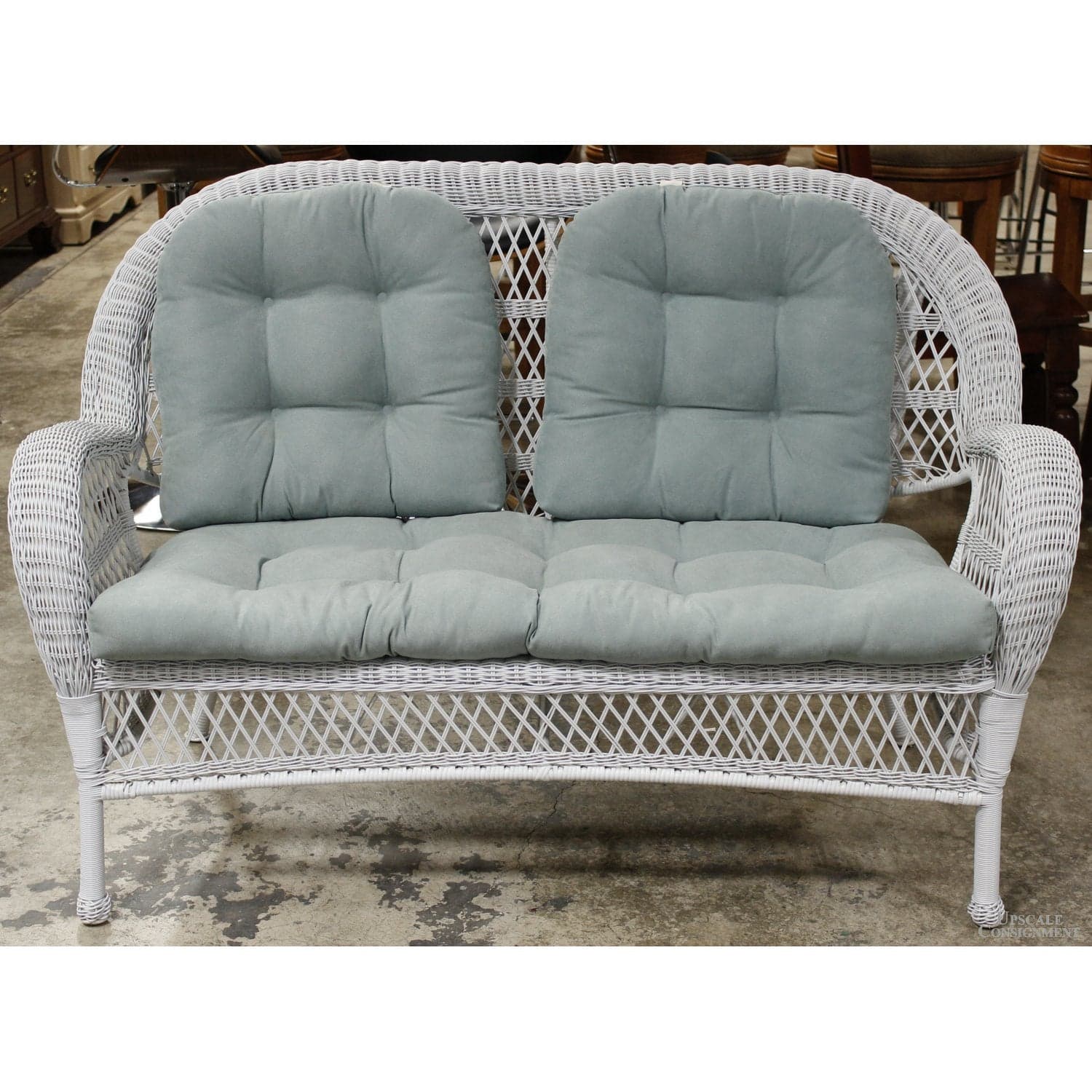 Pier 1 Imports 4-Piece Outdoor Wicker Set w/Cushions - White - Thumbnail 4
