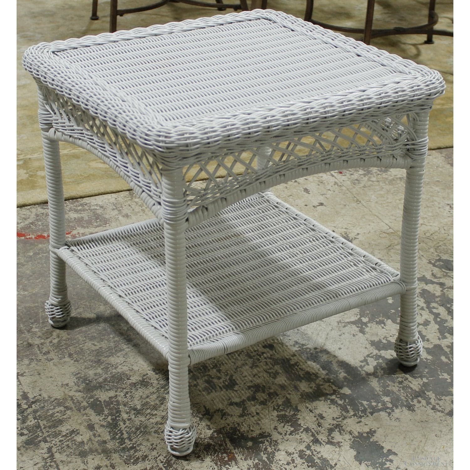 Pier 1 Imports 4-Piece Outdoor Wicker Set w/Cushions - White - Thumbnail 7