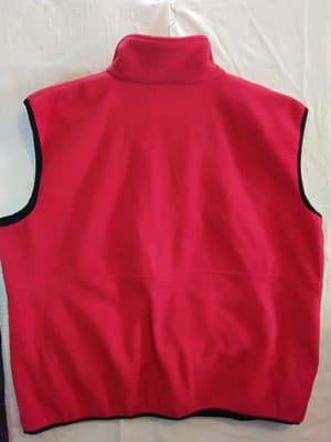 Polyester fleece vest, red quited zip- up unisex casual outerwear - Thumbnail 10