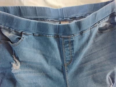 Polyester blend denim-print leggings, casual athletic wear Size 3XL - Thumbnail 7