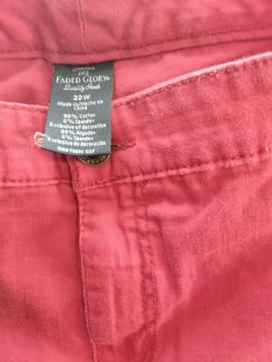 Faded Glory, Cotton blend red pants size 22W - Thumbnail 2