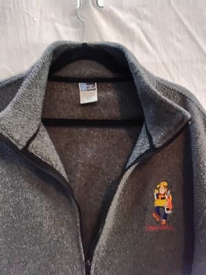 Fleece jacket, gray full- zip with embroidered - Thumbnail 6