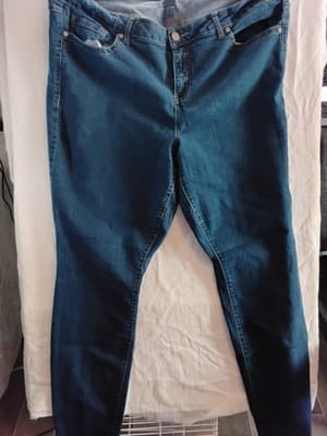 Cotton blend denim jeans, Torrid, mid-rise skinny fit sizes 24T - Image 1