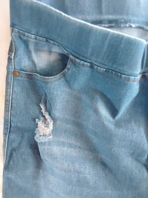 Polyester blend denim-print leggings, casual athletic wear Size 3XL - Thumbnail 8