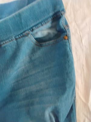 Polyester blend denim-print leggings, casual athletic wear Size 3XL - Thumbnail 9