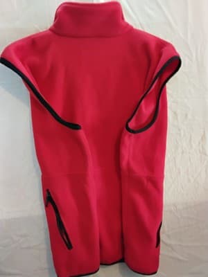 Polyester fleece vest, red quited zip- up unisex casual outerwear - Thumbnail 11