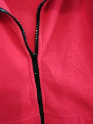 Polyester fleece vest, red quited zip- up unisex casual outerwear - Thumbnail 9