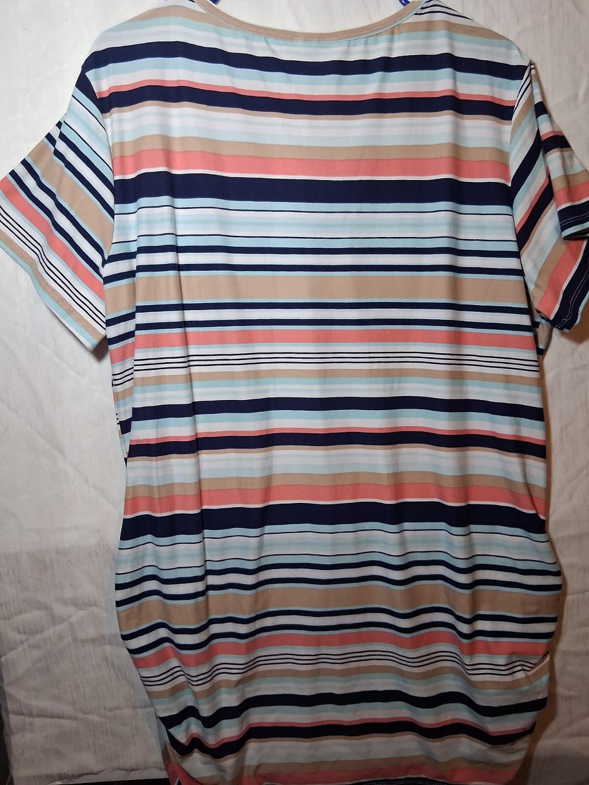 Cotton blend stripe v-neck short sleeve top casual contemporary brand 2x - Thumbnail 12