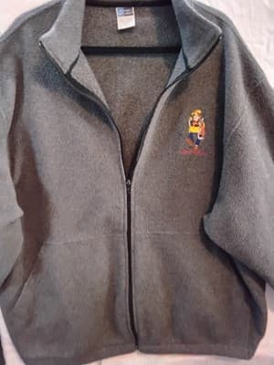 Fleece jacket, gray full- zip with embroidered - Thumbnail 2