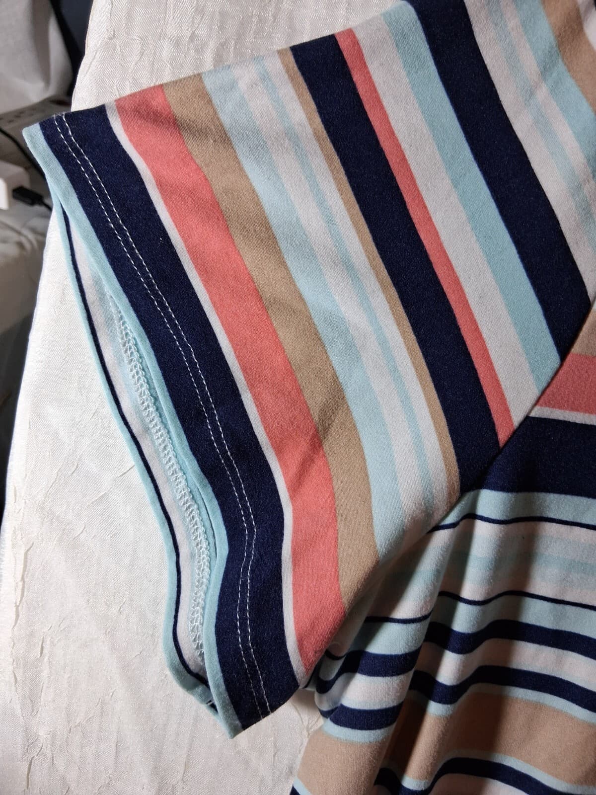 Cotton blend stripe v-neck short sleeve top casual contemporary brand 2x - Thumbnail 5