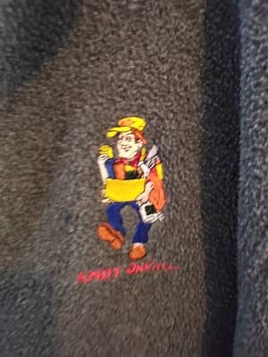 Fleece jacket, gray full- zip with embroidered - Thumbnail 3