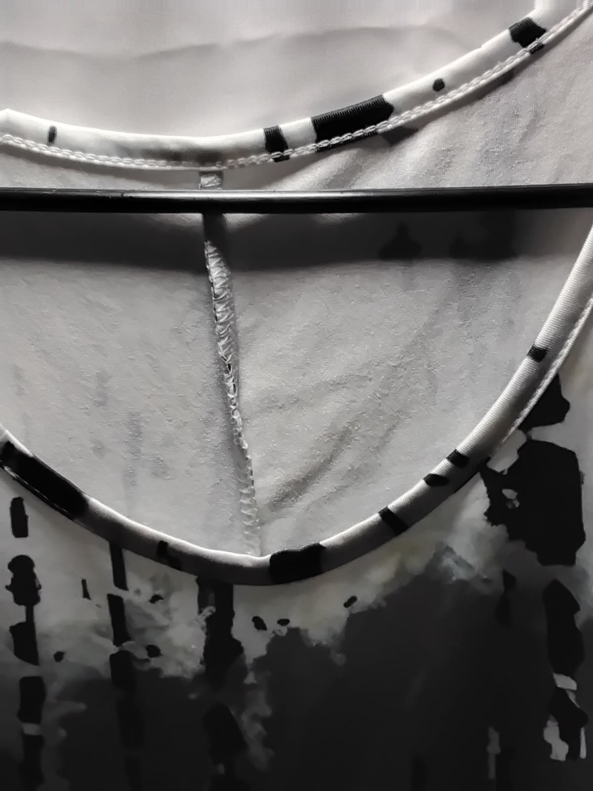 Polyester blend casual dress, tie-dye print short sleeve dress with side slits - Thumbnail 3