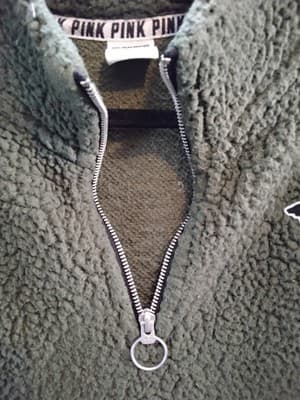 Polyester fleece quarter - zip pullover, Victoria Secret PINK sherpa style - Thumbnail 4