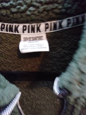 Polyester fleece quarter - zip pullover, Victoria Secret PINK sherpa style - Thumbnail 5