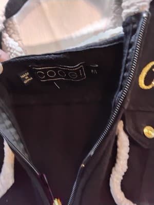 Knit cardigan sweater dress, Coogi, hooded with embellishments - Thumbnail 4