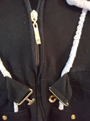 Knit cardigan sweater dress, Coogi, hooded with embellishments - Thumbnail 2