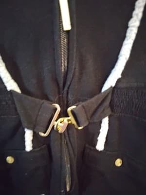 Knit cardigan sweater dress, Coogi, hooded with embellishments - Thumbnail 10