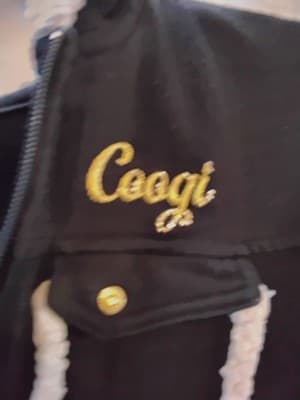 Knit cardigan sweater dress, Coogi, hooded with embellishments - Thumbnail 3