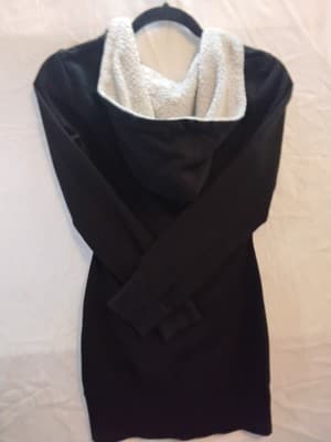 Knit cardigan sweater dress, Coogi, hooded with embellishments - Thumbnail 14