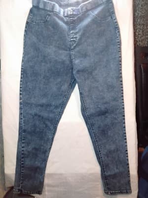 Cotton-blend denim-effect legging, No Boundaries Super High Rise - Image 1