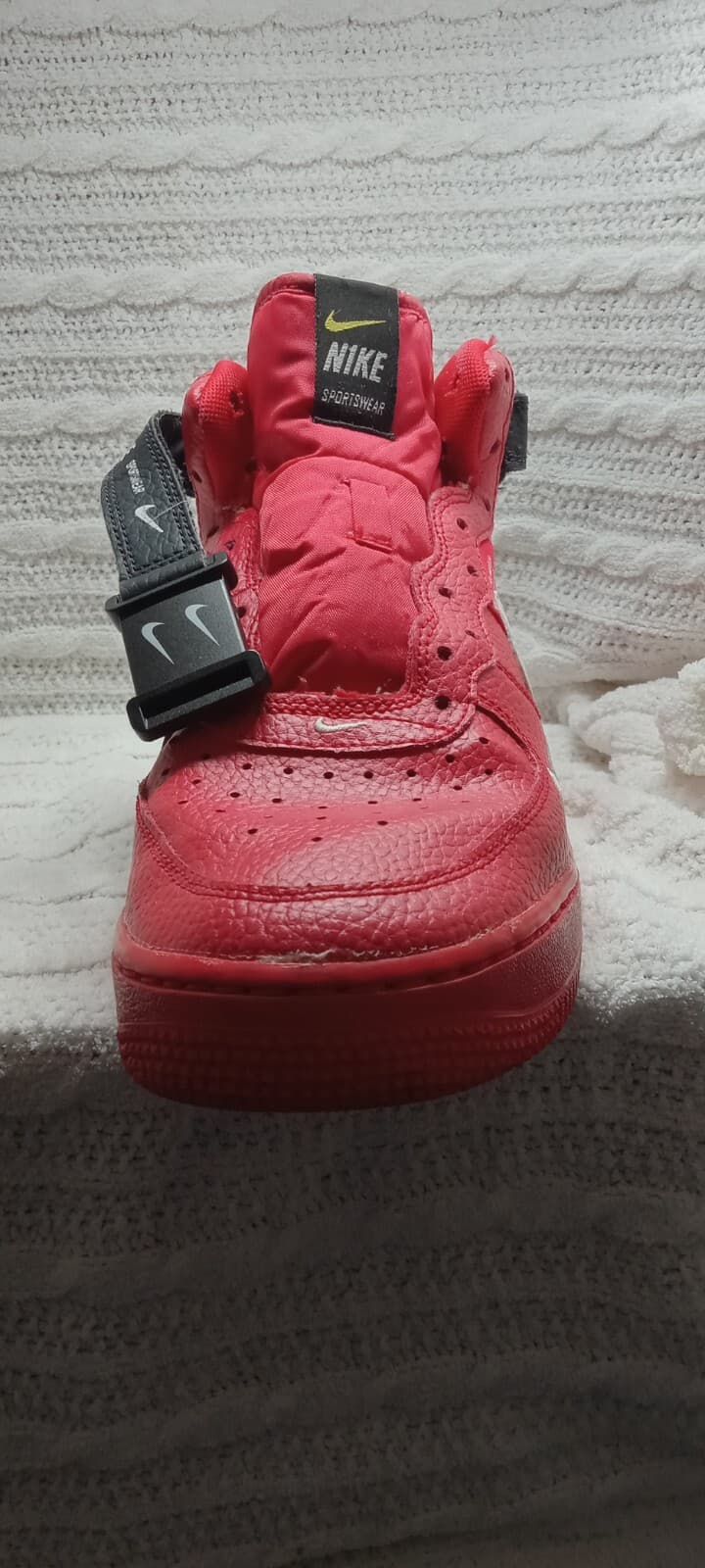 Nike Air Force 1 Mid University Red, leather basketball sneaker - Thumbnail 7