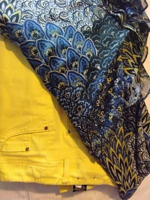 Coco Bianca Top S & Cotton ribbed leggings, yellow/mustard color size. 4 - Thumbnail 2