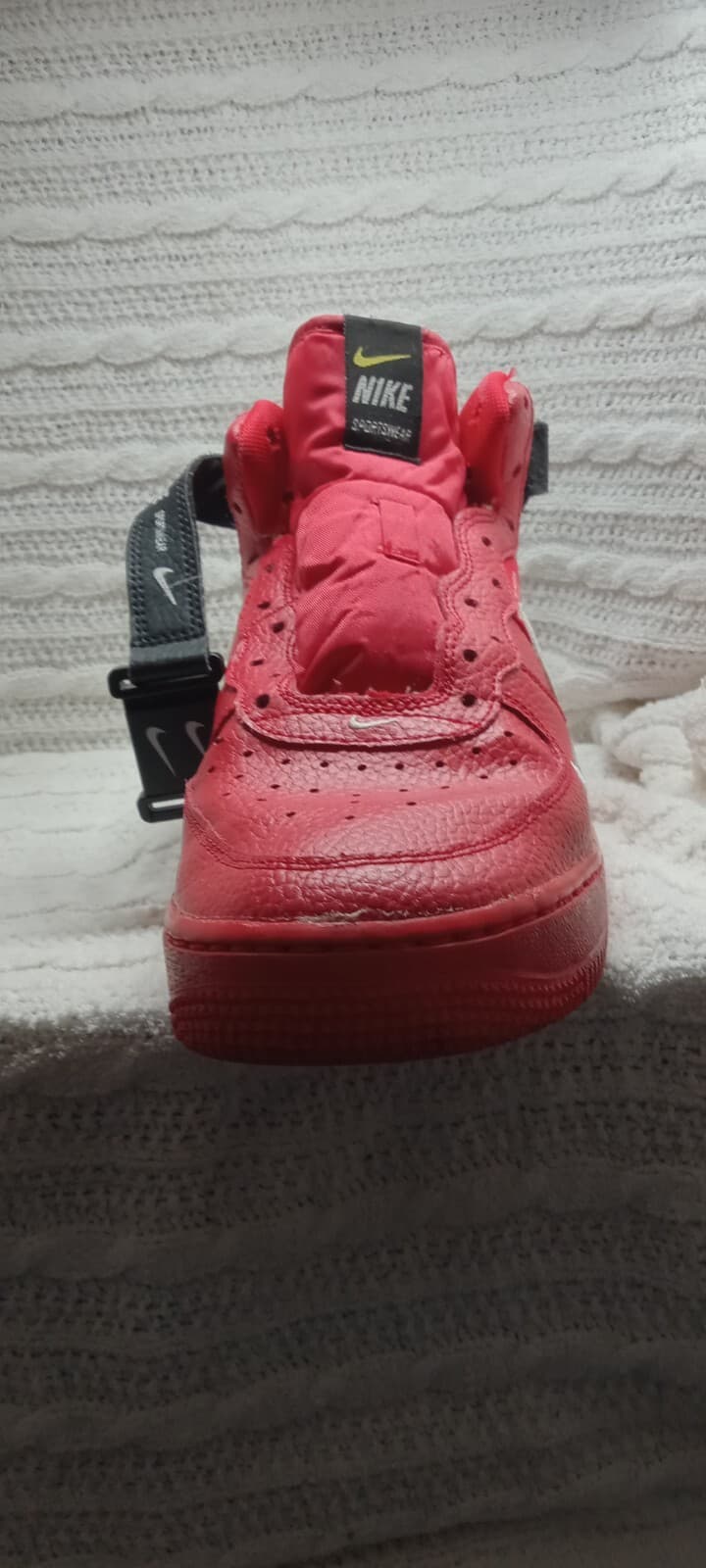 Nike Air Force 1 Mid University Red, leather basketball sneaker - Thumbnail 8