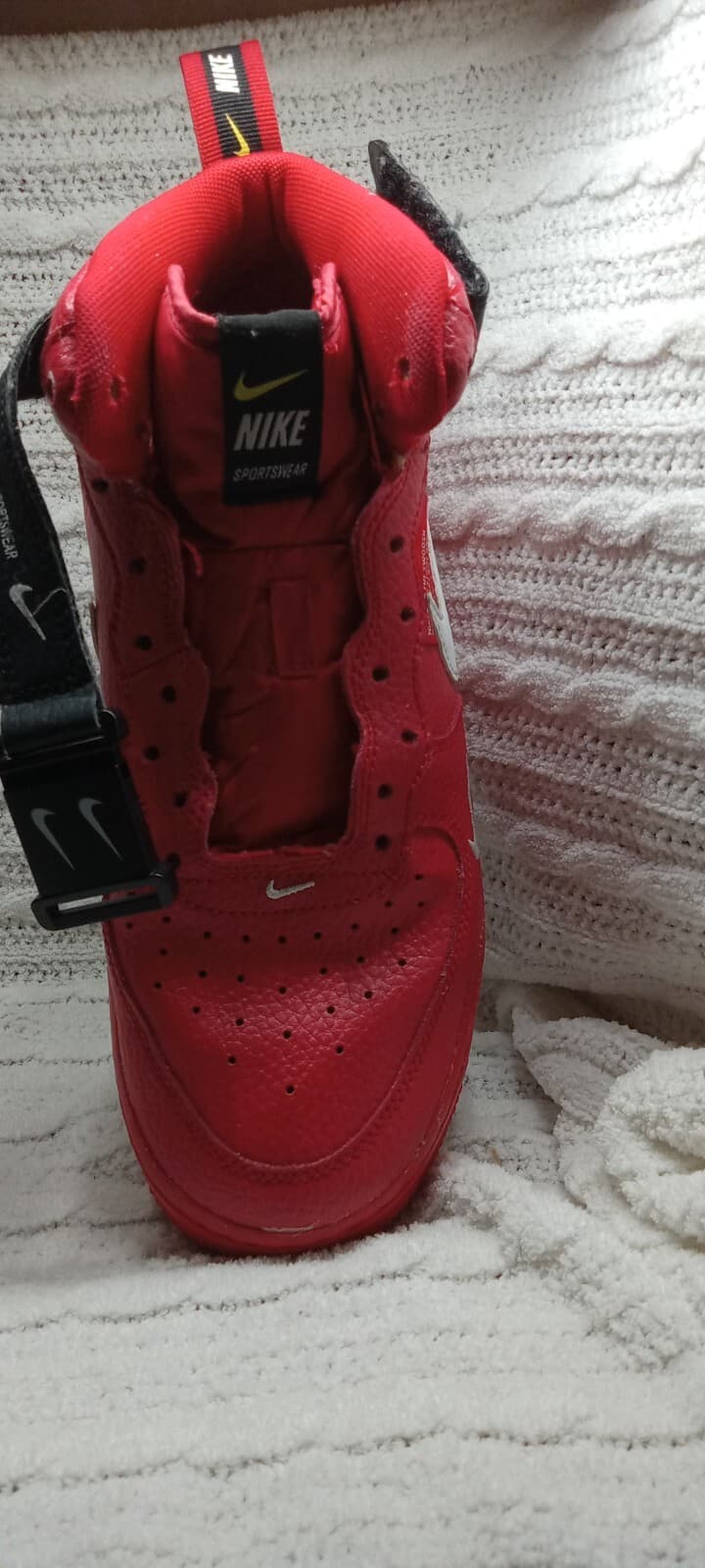 Nike Air Force 1 Mid University Red, leather basketball sneaker - Image 1