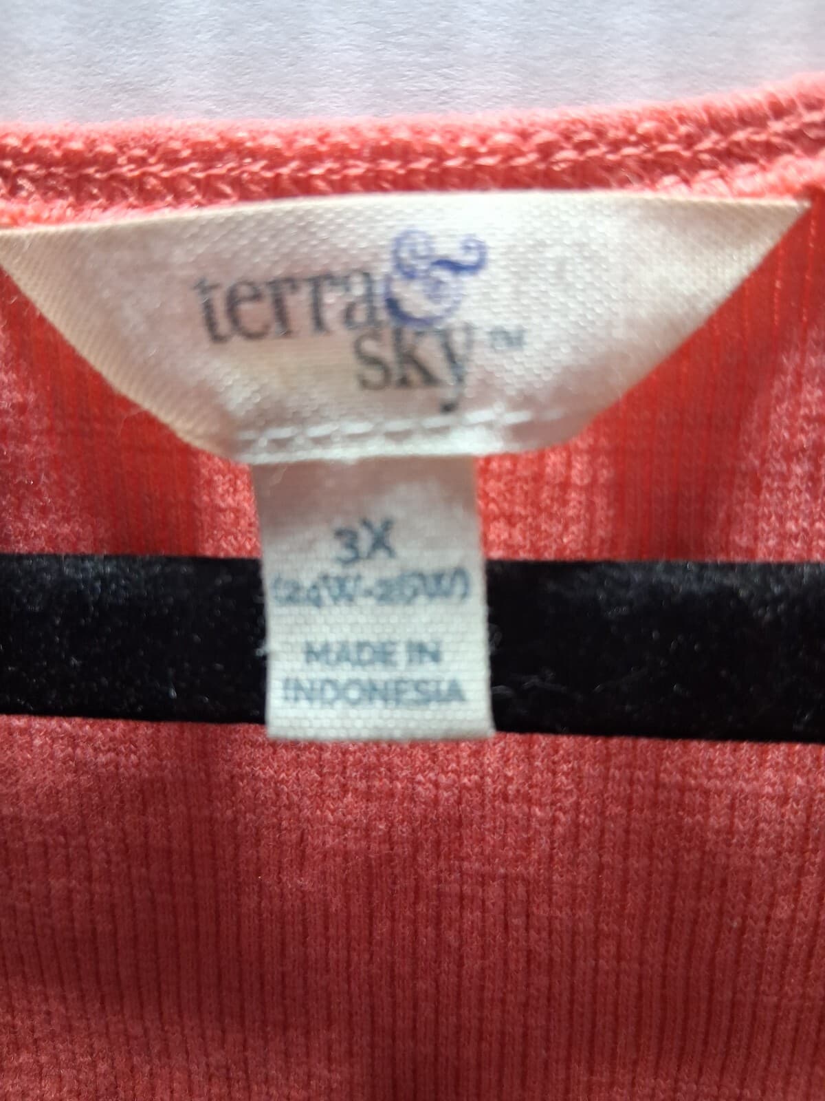 Cotton blend sleeveless top, coral/ orange textured knit size 3x - Thumbnail 6