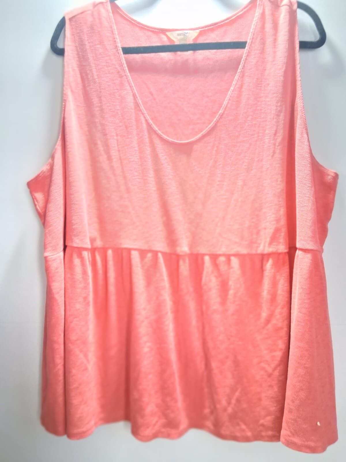 Cotton blend sleeveless top, coral/ orange textured knit size 3x - Thumbnail 7