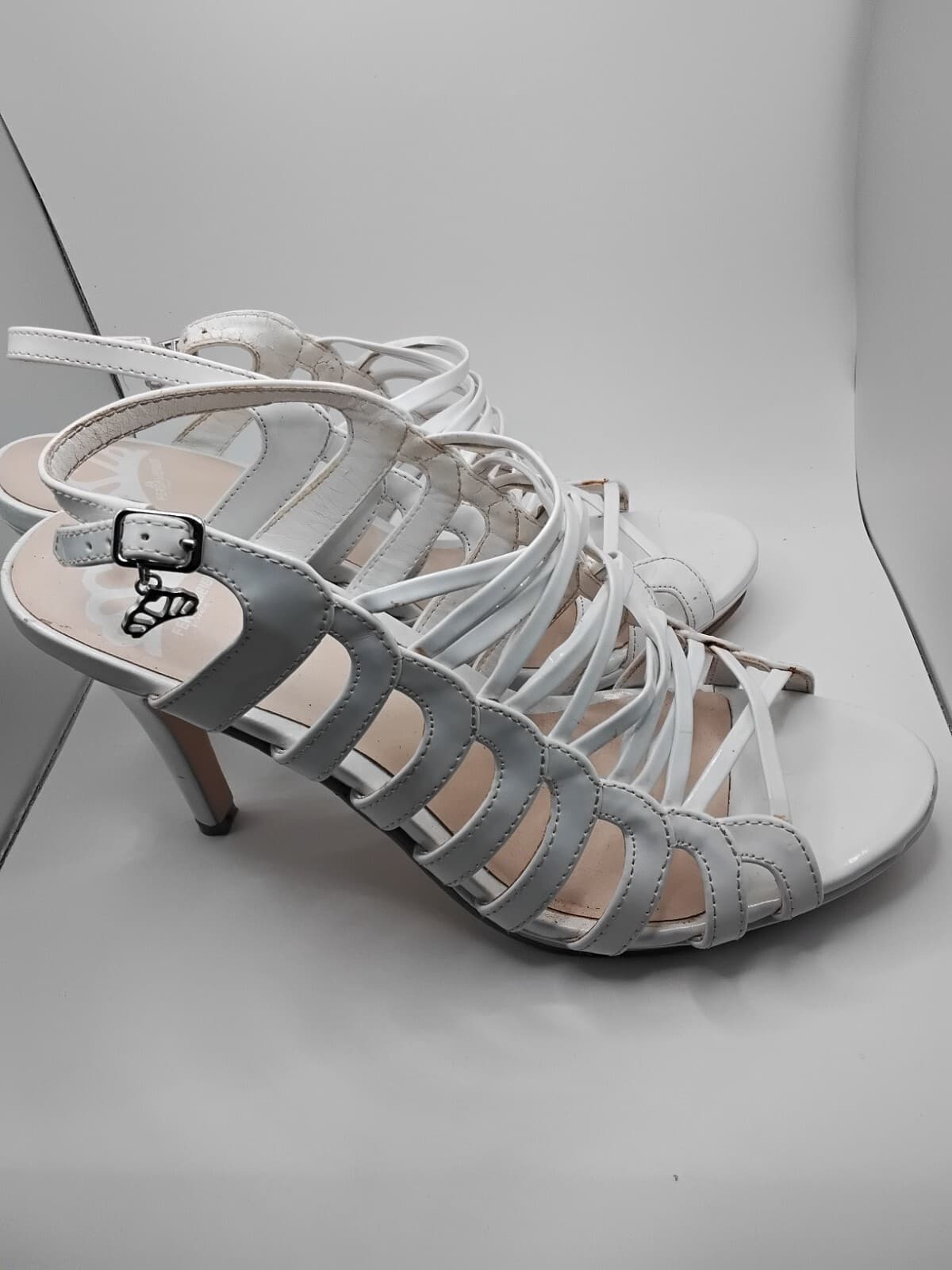 Keather gladiator sandals, metallic elastic straps, lace - up design size 9M - Thumbnail 6