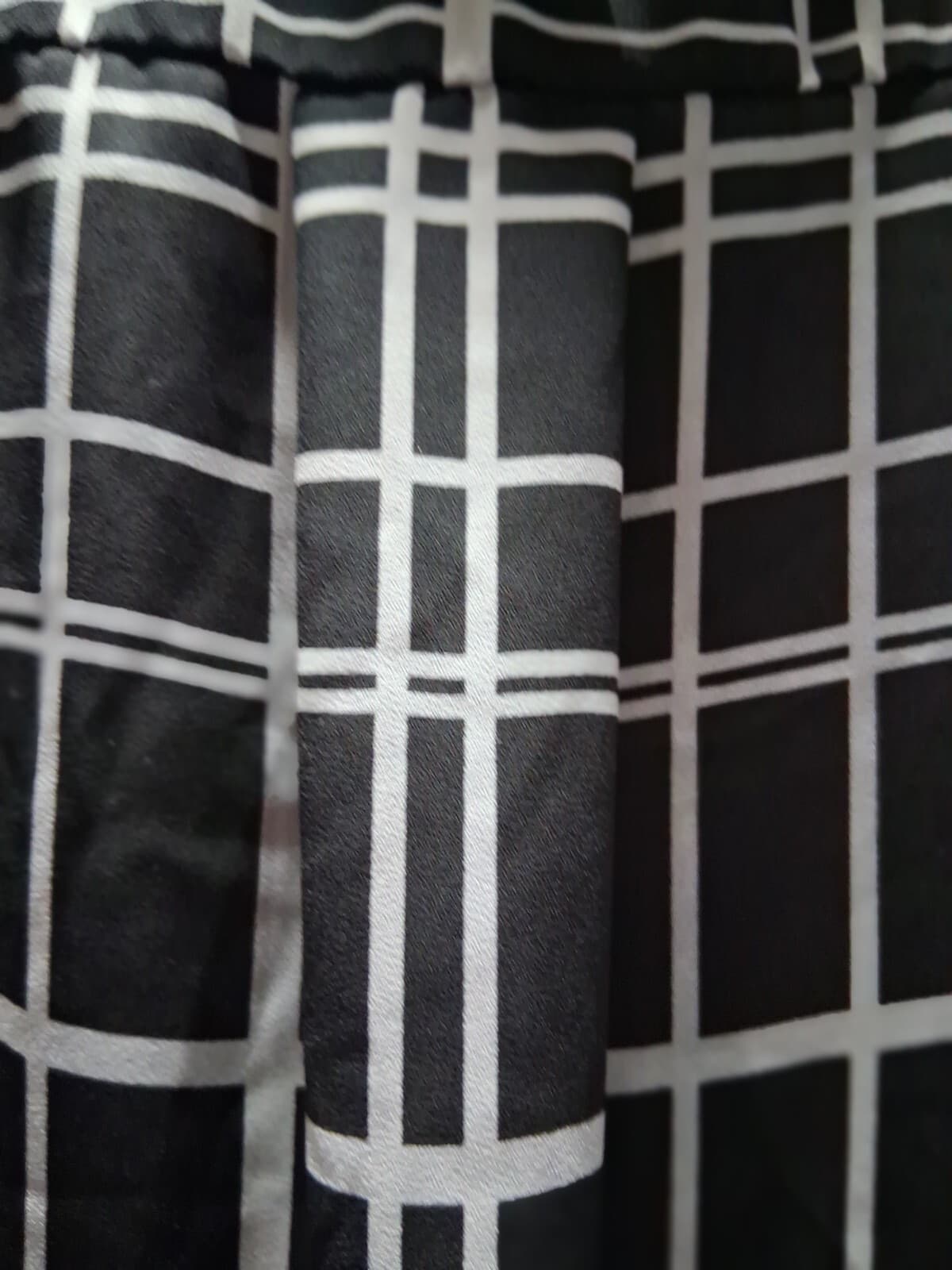 Georgette sleeveless button- up blouse, Torrid black with white windowpane plaid - Thumbnail 17