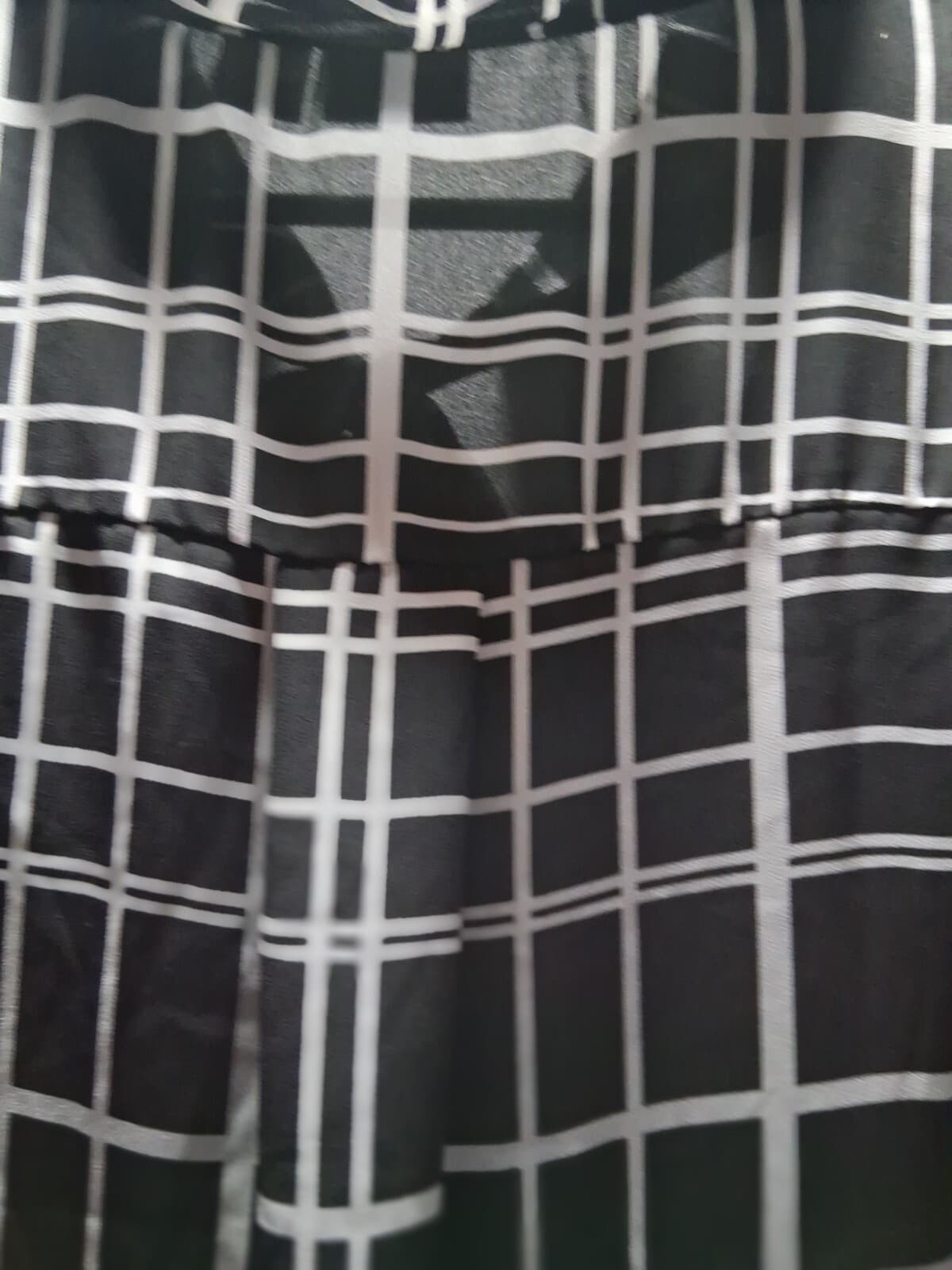 Georgette sleeveless button- up blouse, Torrid black with white windowpane plaid - Thumbnail 14