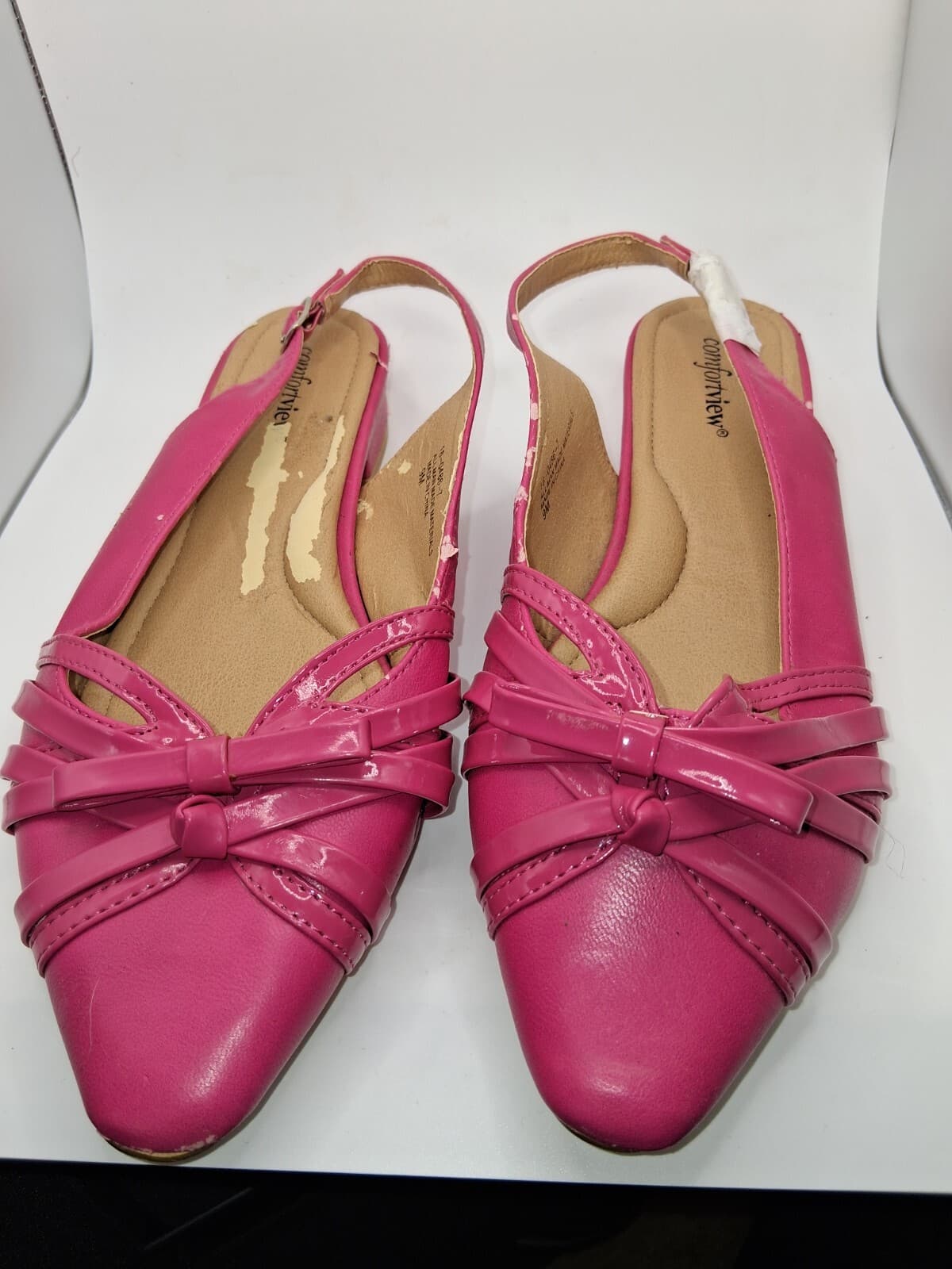 Danya Magenta Leather Flat Shoes Nh - Image 1