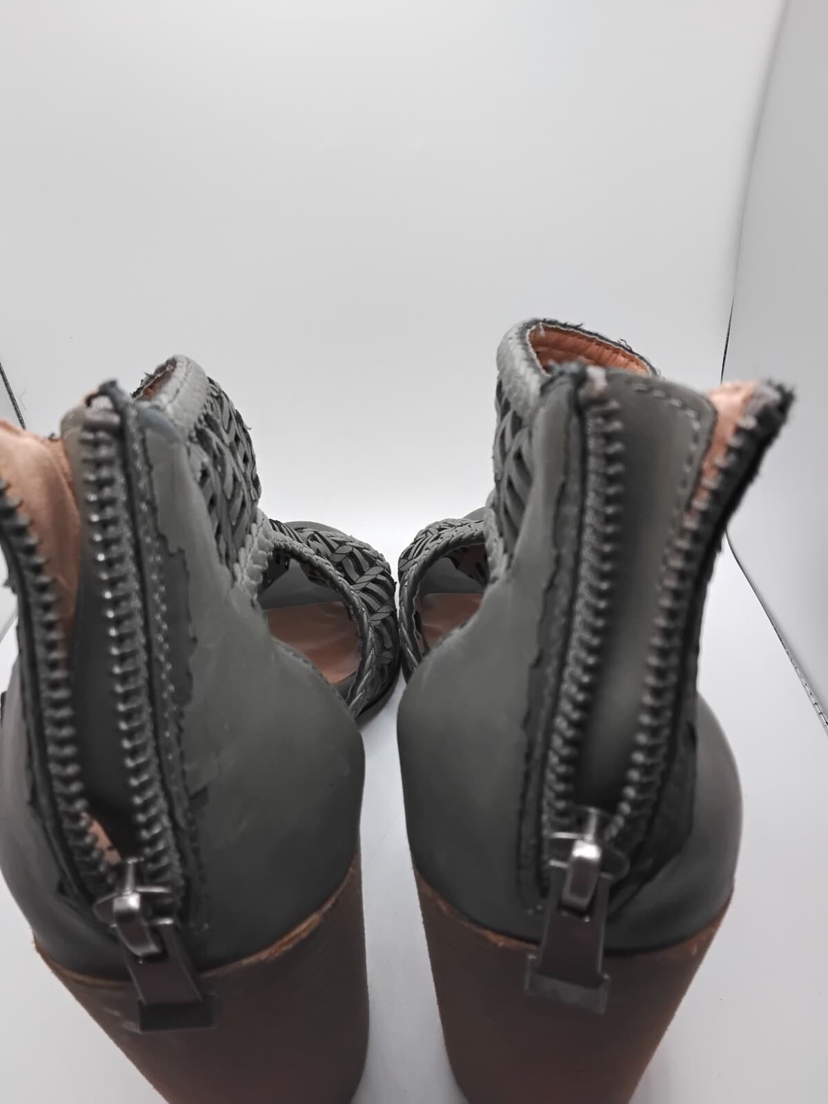 Woven leather sandals, Report Signature, block heel - Thumbnail 4