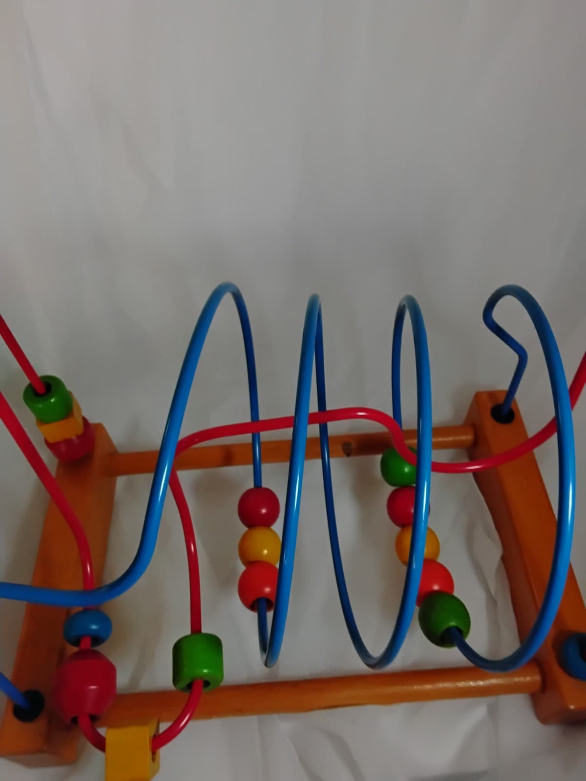 IKEA Wooden Circles Bead Maze Wire Roller Coaster Activity Puzzle 11x11x12" Toy - Thumbnail 4