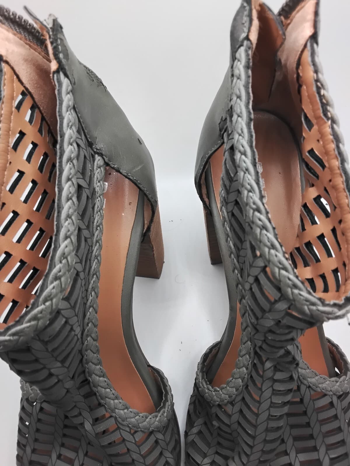 Woven leather sandals, Report Signature, block heel - Thumbnail 8