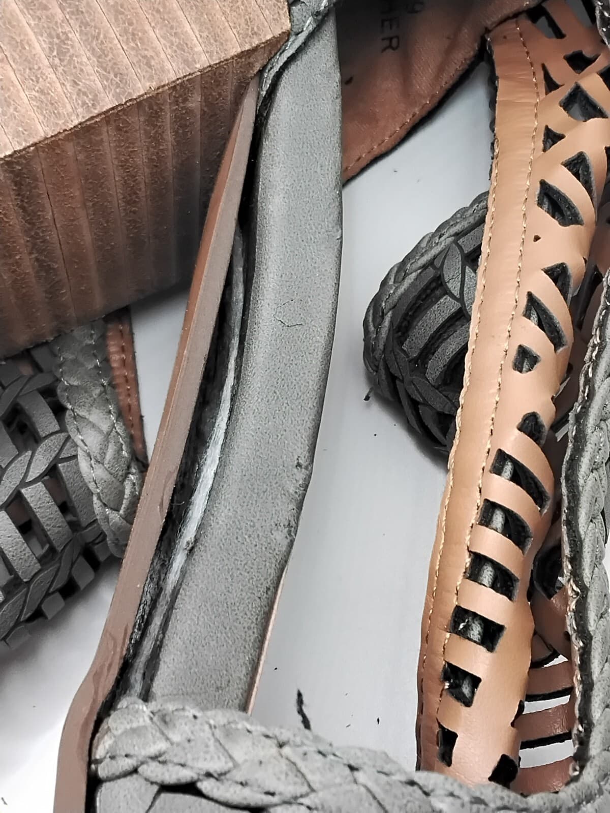 Woven leather sandals, Report Signature, block heel - Thumbnail 13