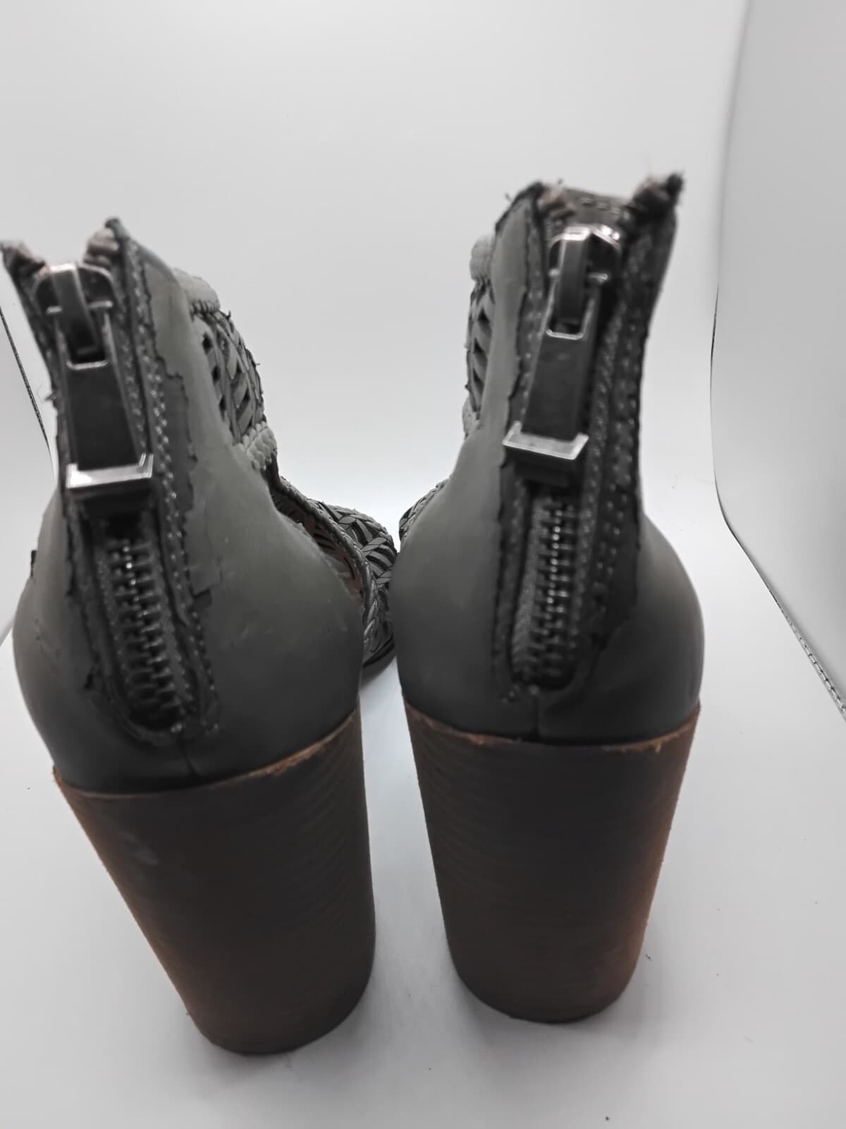 Woven leather sandals, Report Signature, block heel - Thumbnail 3