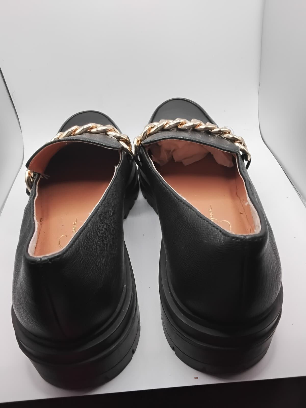 Leather loafer, Jessica Simpson DiSilva, black with detail and lug sole - Thumbnail 5