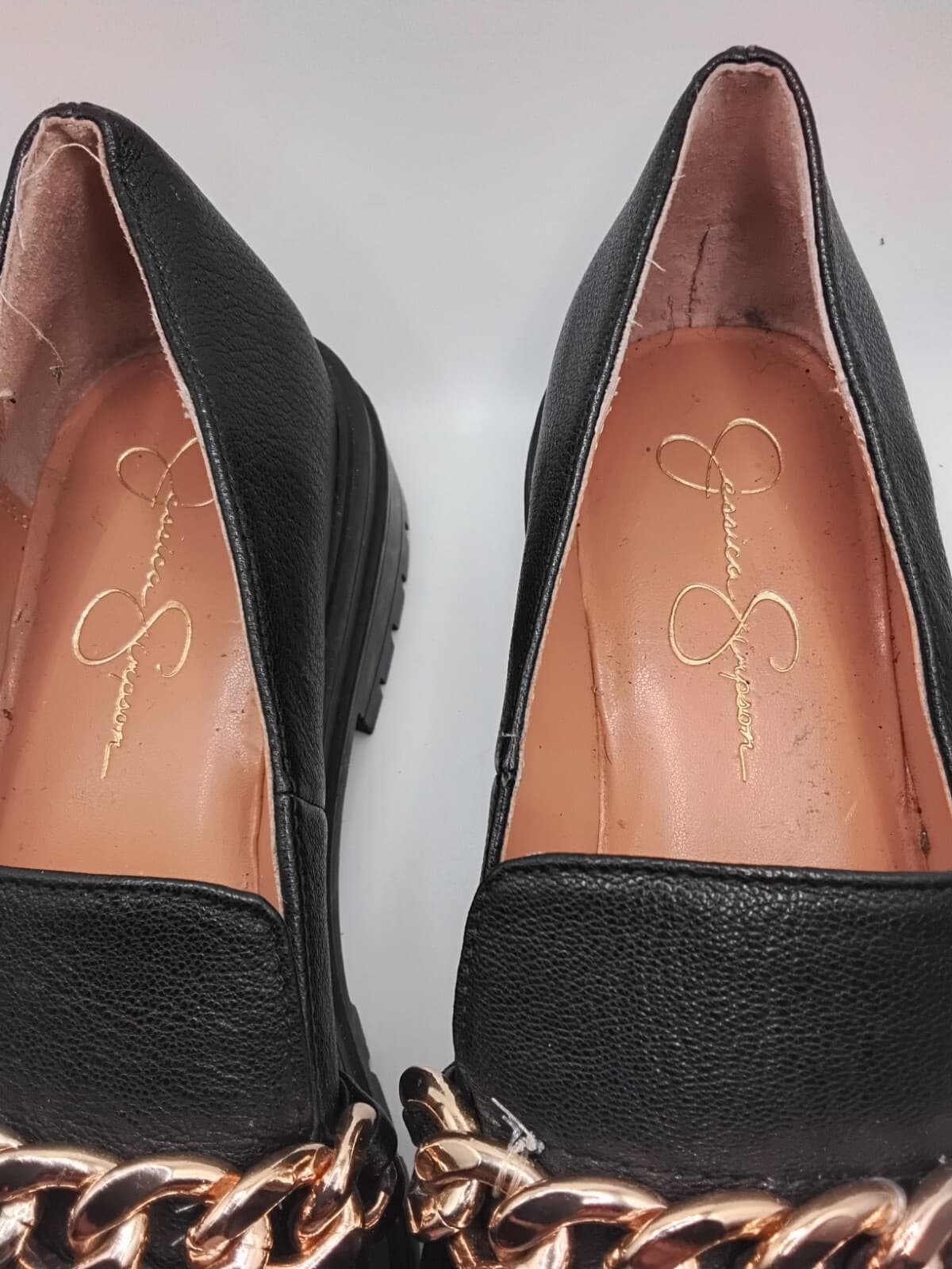 Leather loafer, Jessica Simpson DiSilva, black with detail and lug sole - Thumbnail 2